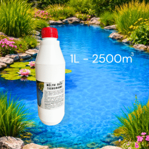 Mėlyni dekoratyviniai tvenkinių dažai 1L skysta forma dumblių augimo mažinimui ir vandens skaidrinimui
